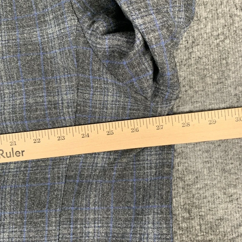 Joseph Abboud Blazer Jacket Men 56L Gray Windowpane Mazzotto Wool Sport Coat